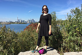 Roberta at Tommy Thompson Park, Toronto (Photo courtesy of Roberta Weisbrot/NCC staff)