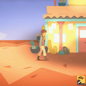 An animated screen capture of a player exploring Arizona, taken from a test version of the game. (Graphic courtesy of Adam Dhalla)