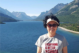 Helen Kim at Waterton Lakes National Park, Alberta (Photo courtesy of Helen Kim/NCC staff)