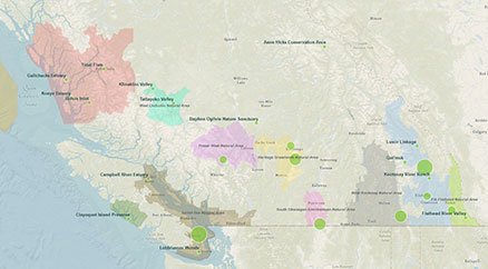 BC Featured Projects map