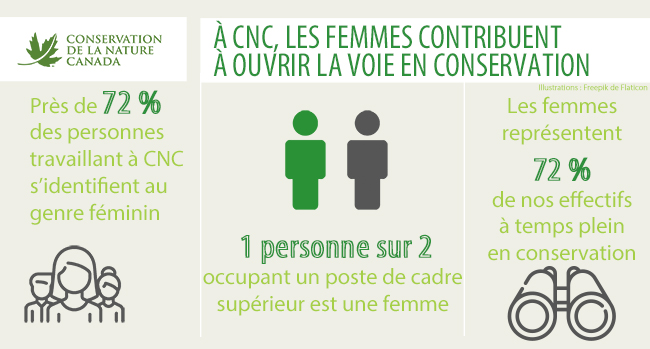Statistiques sur les femmes en conservation (Infographie de CNC)