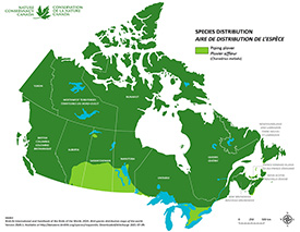 Canadian distribution of piping plover (Map by NCC)