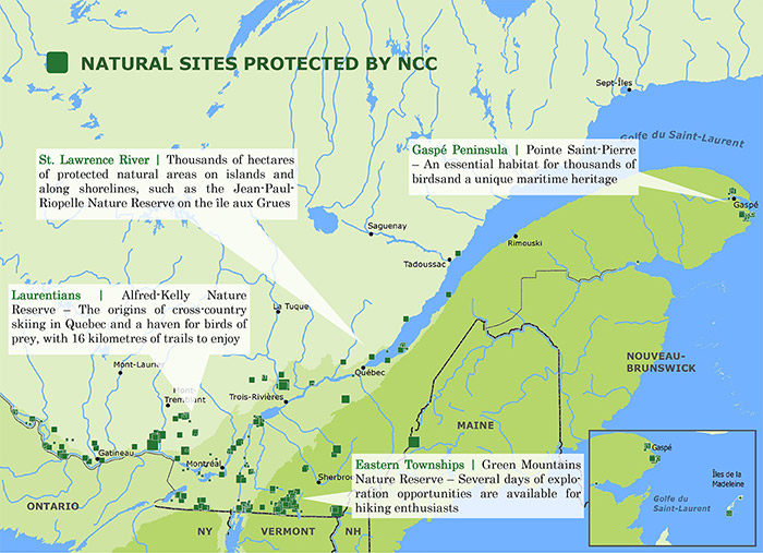 Natural sites protected by NCC