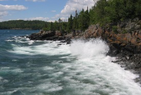 Waves crash on the northwestern Lake Superior Coast, Ontario (Photo by John Anderson)