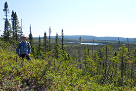 NCC intern Brandon Ward looking out over the peatland (Photo by NCC)