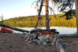 Me listening to the sounds of nature by the campfire (Photo by Logan Salm/NCC staff)