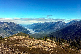 Flower Ridge overlooking Lake Crema, Strathcona Provincial Park (Photo by Lukas Saville)