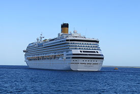 Our 14-deck mammoth cruise ship ― Costa Pacifica (Photo by Rob Alvo)