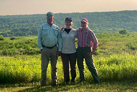 From left to right: Clint Blyth, Anja Sorensen (NCC staff) and Jody Blyth (Photo by Emily Schulte/NCC staff)