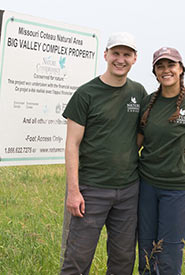 Logan and Breanna planting wildflowers at NCC’s Big Valley property CV event (Photo by NCC)