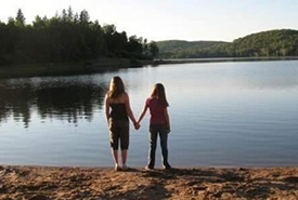 Megan (right) and her friend at Algonquin Park, ON (Photo courtesy of Megan Quinn/NCC staff)