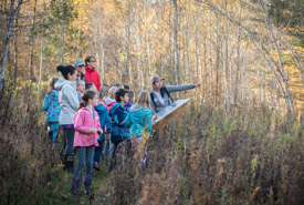 Jenna Siu leading the group at Nature Days, Happy Valley Forest (Photo by HSBC Bank Canada)