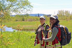 NCC staff conducting fieldwork at the Black Ash Nature Reserve, NL. (Photo by Triina Voitk/NCC staff)