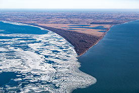 Aerial view of Point Pelee, ON (Photo by Gerry Kaiser)