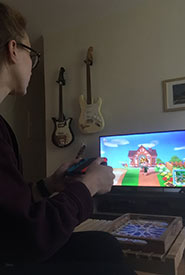 Me playing Animal Crossing: New Horizons during Ontario's stay-at-home order. (Photo courtesy of Raechel Bonomo/NCC staff)