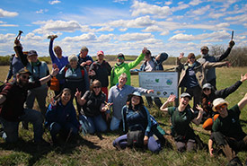 Group of Conservation Volunteers at the Red Deer Fence Pull event (Photo by NCC)