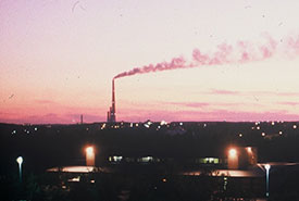 Sudbury's 381-metre tall superstack was erected in 1972 to send the smoke away from the city. (Photo by Rob Alvo)