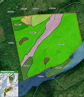 Another example of a map but with less vegetation communities. (Map by NCC)