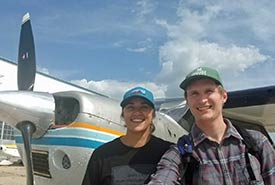 Logan Salm and Breanna Silversides taking a pre-flight selfie (Photo by NCC)