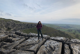 Esme on the alvar in Malham Cove, U.K. (Photo by Esme Batten/NCC staff)