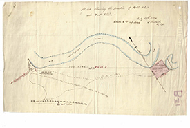 Historic land survey outlining the store house and fort site at NCC’s Fort Ellice property in MB (Photo by Manitoba Archives 2019)