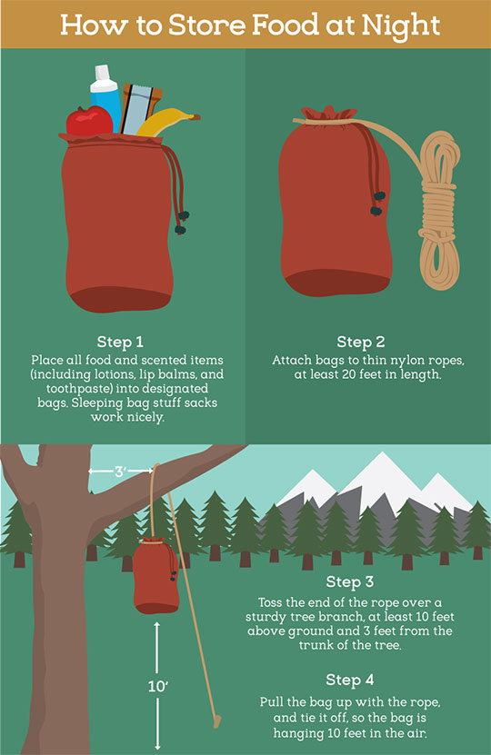How to store food at night (Graphic by Fix.com)