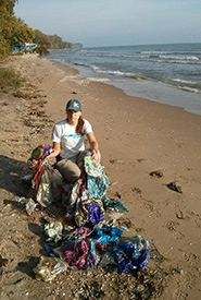 Like me, our conservation biology coordinator who works on Pelee Island has picked up more balloons than any other type of trash. (Photo by NCC) 