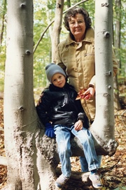 Kathleen and Brian demonstrating sitting tree, Happy Valley Forest, ON (Photo by Dr. Henry Barnett)
