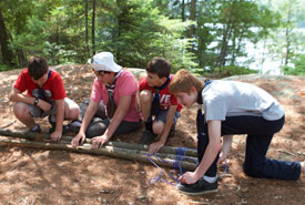 Scouts learning to tie knots (Photo courtesy Scouts Canada)