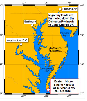 Map by Eastern Shore Birding and Wildlife Festival