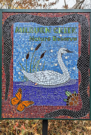 Milburn Creek tile mosaic by Sharon Freeman (Photo by Jennifer Gagne)