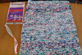 Mat made from recycled milk bags (Photo from MILKBAGSunlimited)