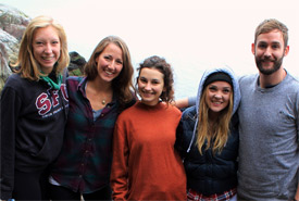 The sea star team (from left to right: Maggie Cascadden, Marianna DiMauro, Chloe Boyle, Aimee McGowan, Mike Huck) (Photo by Anne Salomon)