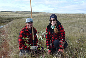 Shrub planting on the riparian area on the Molde property (Photo by NCC)