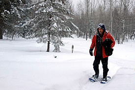 Snowshoeing is one of our favourite means of transportation in the winter (Photo by Canadian Voyageurs)