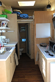 The kitchen in our tiny house (Photo by Maia Herriot)