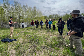 Volunteers getting a tutorial prior to tree planting (Photo by NCC)