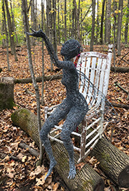 'The Wiry Woman' wire sculpture by Wilma Van Wyngaarden (Photo by Sarah Wiseman)