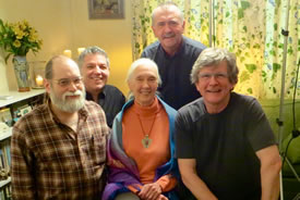 Geoff D'Eon (front right), Jane Goodall and the Zoo Revolution crew (Photo by Geoff D'Eon)