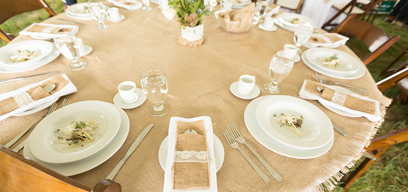 Table setting for the Gathering for Nature on Bunchberry Meadows (Photo by Kyle Marquardt)