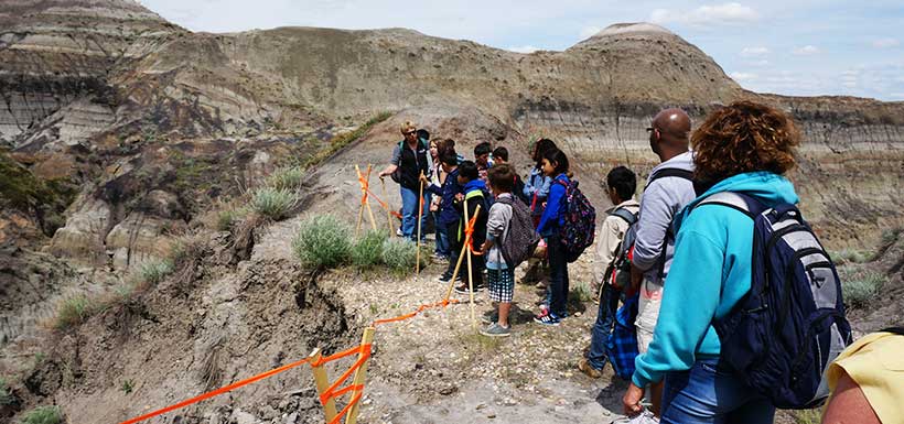Students exploring the badlands (photo by NCC)