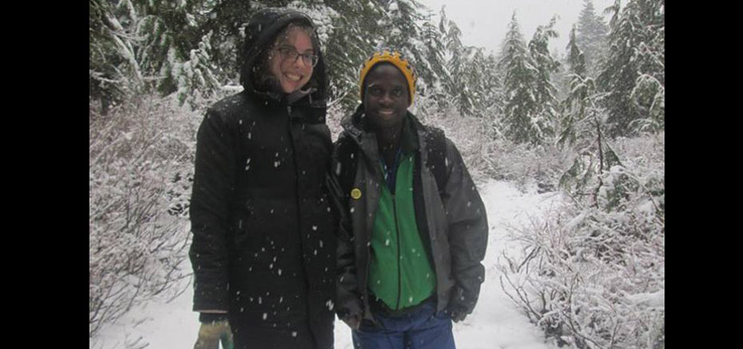 Marion and Chafim in the snow (Photo by NCC)