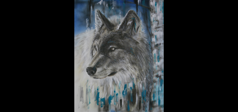 Grey wolf (Painting by David Arrigo)
