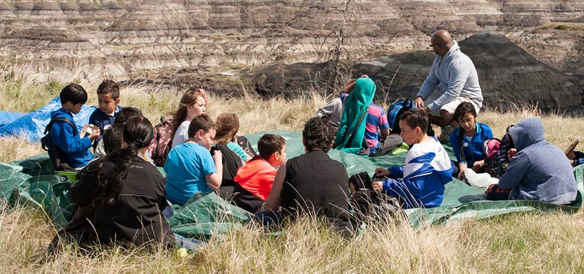 A lunch break overlooking Alberta's iconic badlands (Photo by Brett Gilmour)