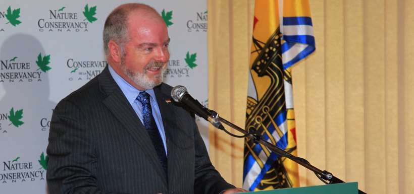 Bruce Fitch, Chignecto Isthmus announcement, Moncton, NB (Photo by Mike Dembeck)
