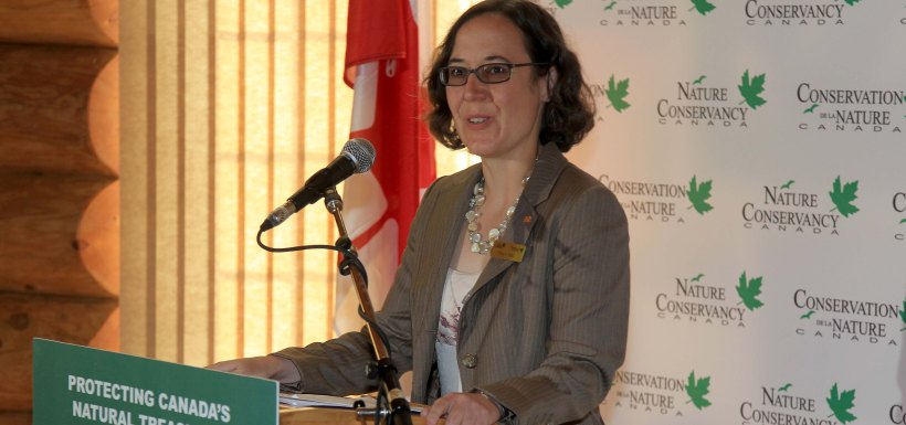 Paula Noel, Chignecto Isthmus announcement, Moncton, NB (Photo by Mike Dembeck)