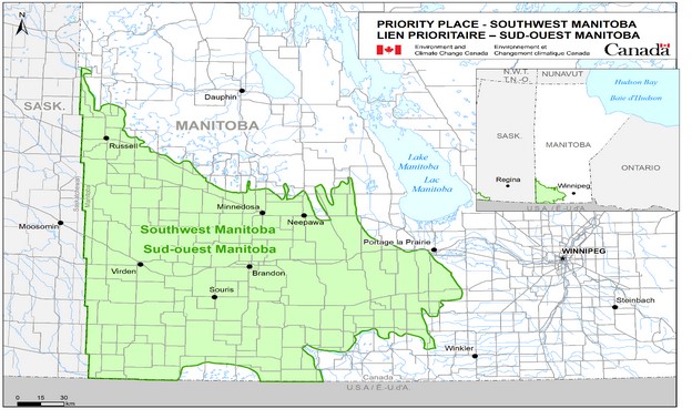Southwest Manitoba Priority Place Map