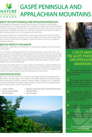Gaspé Peninsula and Appalachian Mountains fact sheet (NCC)