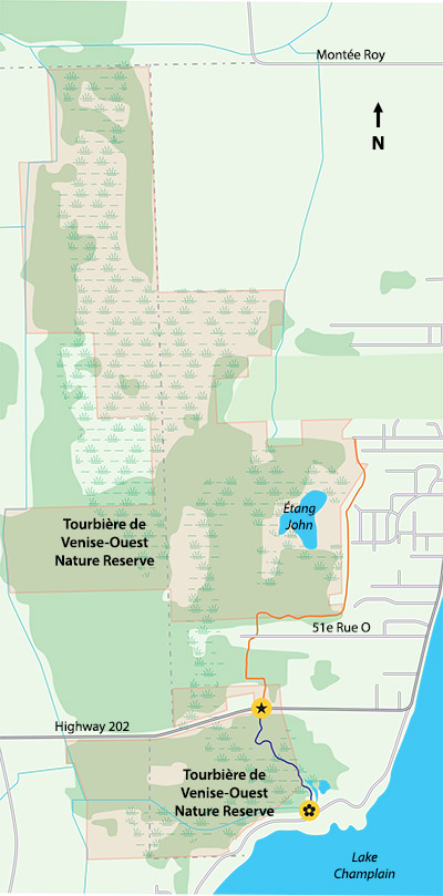 Tourbière de Venise-Ouest Nature Reserve, QC (Map by Jacques Perreault)