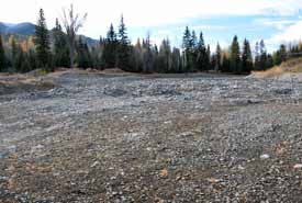 The gravel pit, before restoration (Photo courtesy Elk River Alliance)